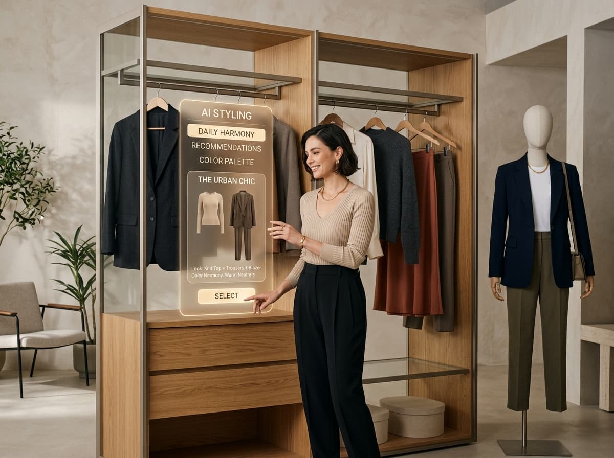 AI outfit recommendations and smart wardrobe styling system analyzing clothing combinations