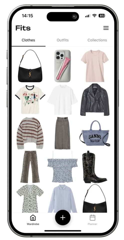 Fits AI fashion stylist showing wardrobe insights and outfit history